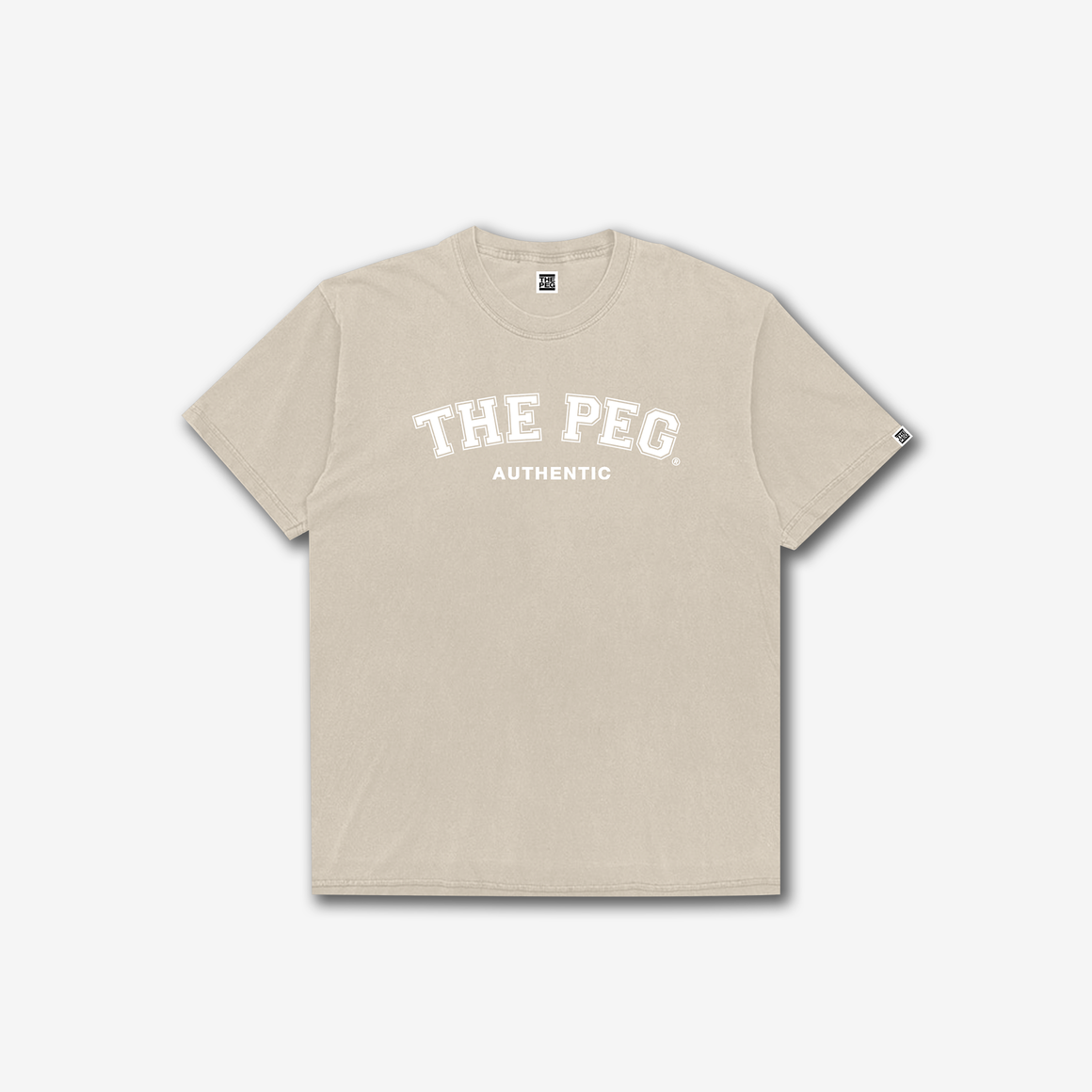 The Peg® Varsity Tee Shirt (Oat)